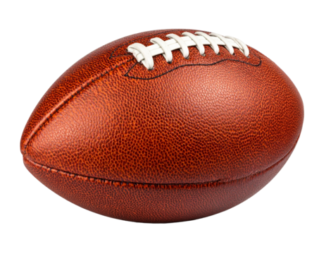 American football leather ball isolated on transparent background
