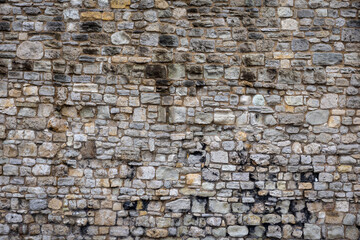 Old British Stone Wall Texture, Rustic Weathered Stone Background
