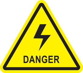 High Voltage Danger Warning Sign with Lightning Bolt