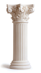 Fototapeta premium A detailed architectural column stands tall, its fluted shaft and ornate capital showcasing craftsmanship. A study in classical design and enduring structural elegance.