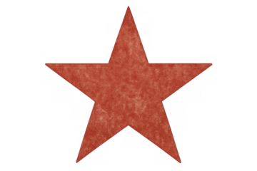 Red five-pointed star symbol representing concepts like communism, socialism, victory, power, and achievement. Transparent background