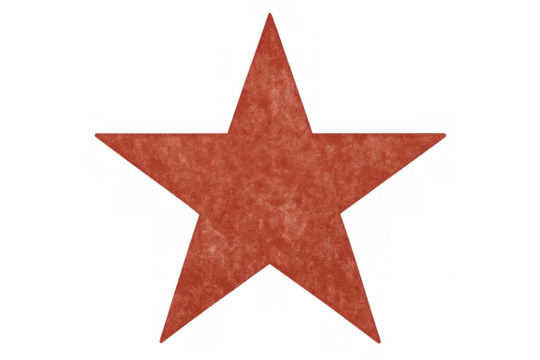 Red five-pointed star symbol representing concepts like communism, socialism, victory, power, and achievement. Transparent background - Powered by Adobe