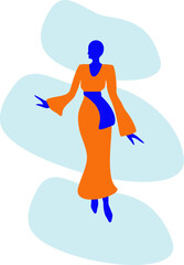 Abstract Silhouette of Woman in Dress