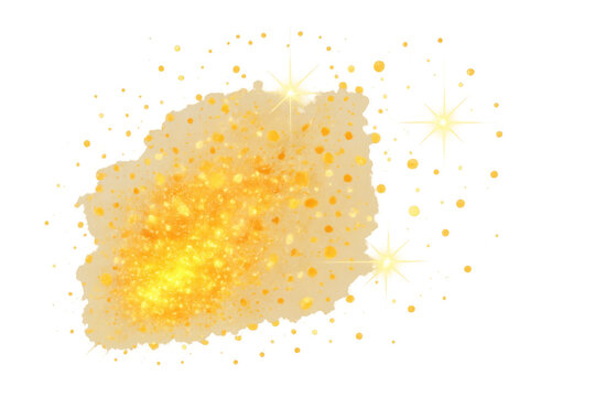 Gold glitter splash creating abstract sparkling texture on transparent background, celebrating luxury and success