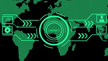 Connect. Business Concept Infographic strategy . Business, technology, internet and networking concept.digital network with icons representing healthcare services. Business, Technology ,4k - Powered by Adobe