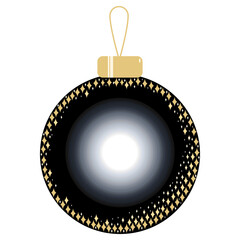 Christmas ornament ball with golden stars inside vector illustration 