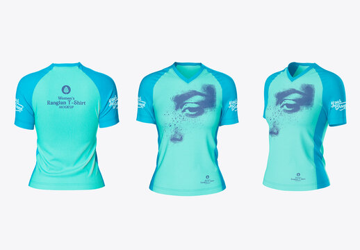 Women's Raglan T-Shirt Mockup