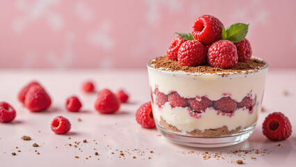 ice cream with raspberries