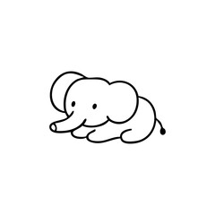 Cartoon elephant lying
