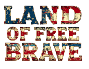 Land of the Free and the Brave  Patriotic America Quote – High Quality USA Flag Vector Design