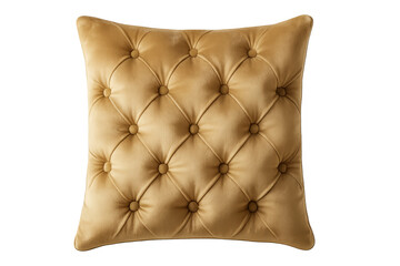 Obraz premium Yellow velvet tufted pillow cushion on transparent background