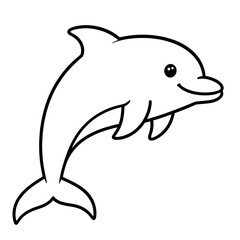 Minimal Dolphin Outline &ndash; Premium Sea Life Vector Design