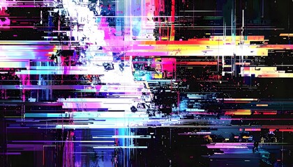 Vivid Glitch Texture – Colorful Digital Breakdown Premium Art