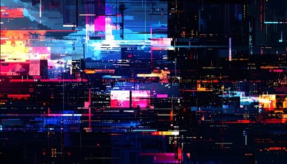 Digital Glitch Abstract Background – Premium Futuristic Texture