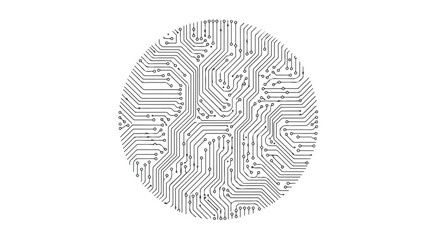Abstract Circular Circuit Board Pattern Digital Technology and Innovation Concept Illustration