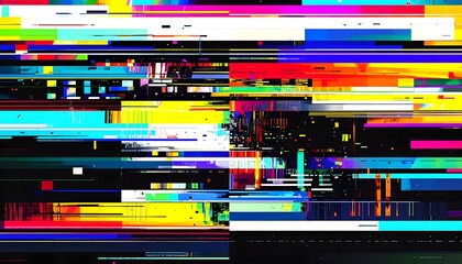 Vibrant Glitch Art Pattern – Colorful Digital Noise Texture Premium