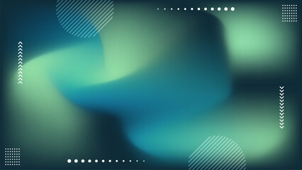 Abstract Modern Fluid Gradient Waves Green Blue and Black Background Futuristic Design.Vector Illustration