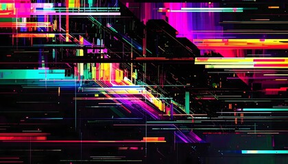 Vibrant Glitch Art Pattern – Colorful Digital Noise Texture Premium