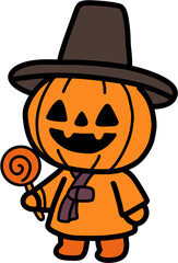 한복 입은 호박 캐릭터