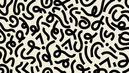 Abstract memphis black and white doodle pattern background wallpaper. black doodle graphic pattern, memphis background wallpaper.