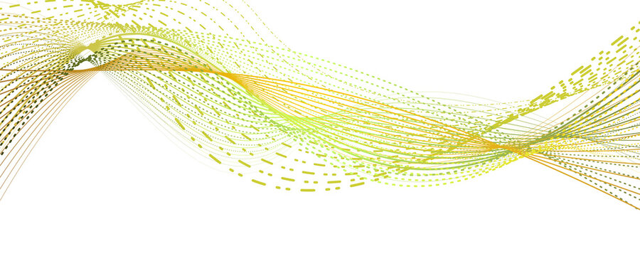  Dynamic gold and soft green Wavy Lines Abstract Energy Waves: Cyberpunk Technology Background	
