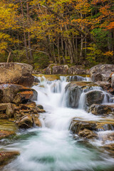 waterfall in autumn forest