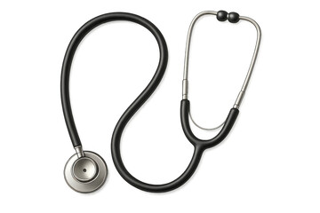 Stethoscope for medical examination, hearing heartbeat, lung sounds, health diagnosis on transparent background