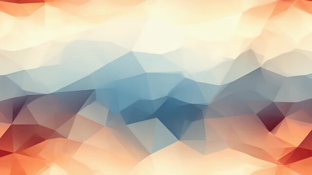 Digital art wallpaper background. abstract geometric background with overlapping triangles in shades of orange, blue.
