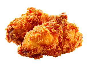 Crispy fried chicken pieces isolated on a transparent background