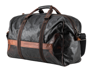 Duffel bag isolated on transparent background sport luggage concept