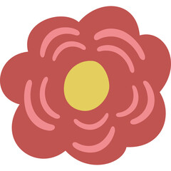 Simple Red Flower With Yellow Center Against A White Background Isolated Flower With Transparent Background