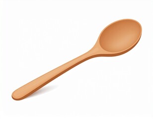 Vector of a wooden spoon on white.
