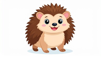 Obraz premium Vector of Cartoon cute baby Hedgehog on white