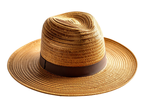 Vintage fedora hat isolated on transparent background