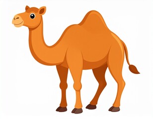 Vector of cartoon camel illustration on white
