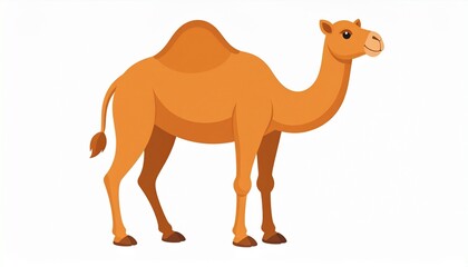 Vector of cartoon camel illustration on white