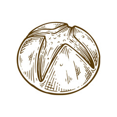 Sourdough bread hand drawn illustration. Sourdough bread vector line art