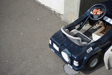 玩具の乗れる自動車