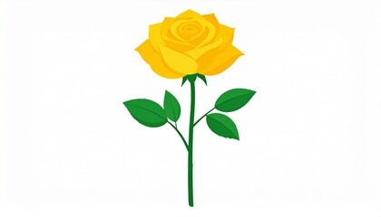 Obraz premium Illustration of yellow rose flower isolated