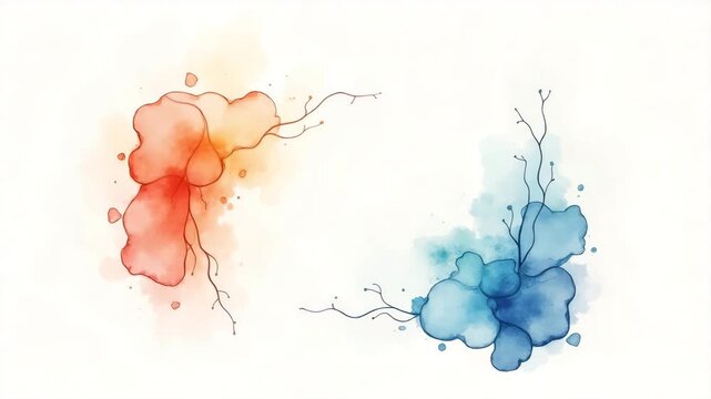 An abstract watercolor illustration depicting AI productivity hacks through visual metaphors, allowing for ample negative space to inspire contemplation and creativity.