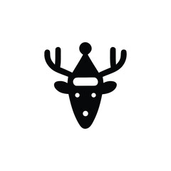 Whimsical Reindeer with Santa Hat Vector Graphic Illustration