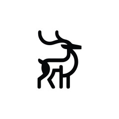 Minimalist Deer Logo Vector Illustration in Black