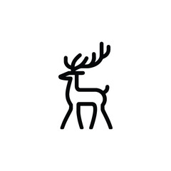 Minimalist Deer Outline Icon Vector Illustration