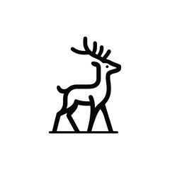 Elegant Deer Monoline Vector Logo in Minimalist Style