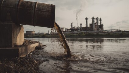 brown mud pours from dirty pipe