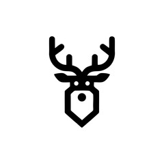 Geometric Reindeer Head Vector Illustration in Minimalist Style