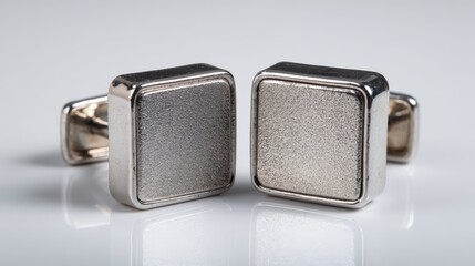 Elegant silver cufflinks in square design, perfect for formal wear and special occasions, reflecting sophistication and style