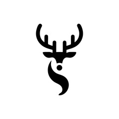 Obraz premium Elegant Black Deer Silhouette Logo for Wilderness Brands