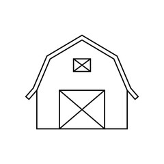 barn house front view outline icon. barn line art vector icon for farm theme. barn icon design