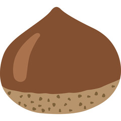 Single Brown Chestnut with Textured Base Isolated on White Background Detailed Illustration of a Nut for Healthy Eating and Autumn Harvest